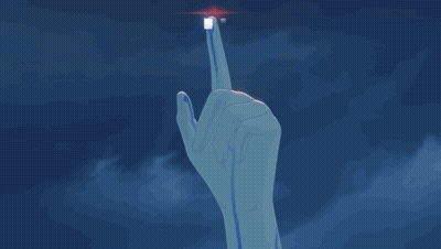 Cartoon Character With Sword And Red Light GIF