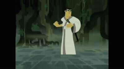Cartoon Character With Sword In Swamp GIF