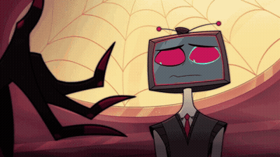 Cartoon Character With Television Head And Tie GIF