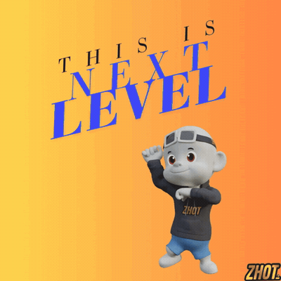 Cartoon Character With This Is Next Level Sign GIF