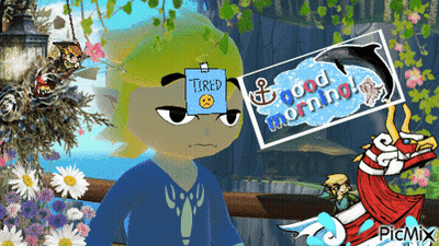 Cartoon Character With Tired Sign GIF