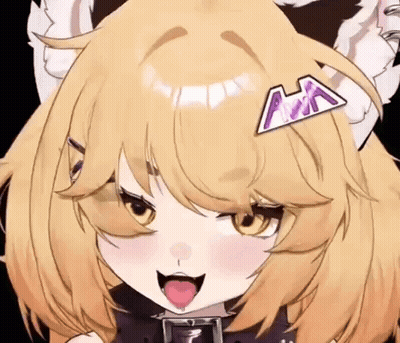 Cartoon Character With Tongue Out And Hair Sticker GIF
