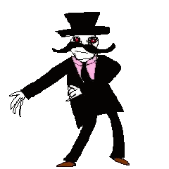 Cartoon Character With Top Hat And Tie Sticker