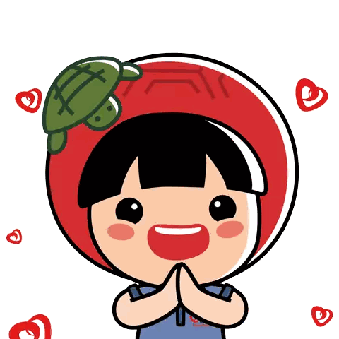 Cartoon Character With Turtle On Head Sticker