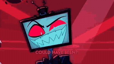 Cartoon Character With TV Head and Red Eyes