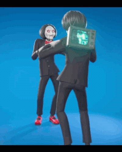 Cartoon Character With TV On Back Dancing GIF