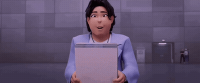 Cartoon Character With V8 Badge GIF