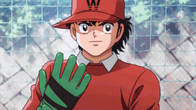 Cartoon Character With W Hat And Green Glove GIF