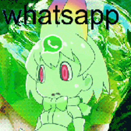 Cartoon Character With WhatsApp Logo On Head GIF