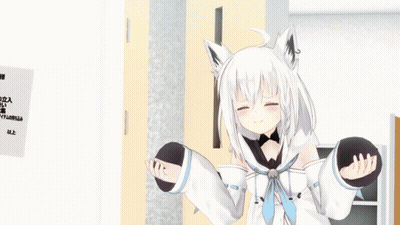 Cartoon Character With White Hair And Black Ears GIF