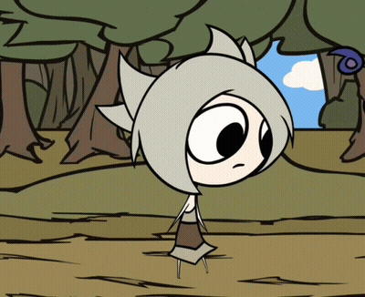 Cartoon Character With White Hair And Black Eyes GIF