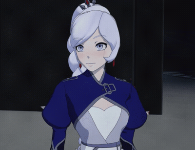 Cartoon Character With White Hair And Blue Eyes In Blue Jacket GIF