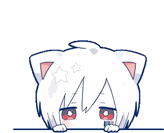 Cartoon Character With White Hair And Cat Ears Sticker