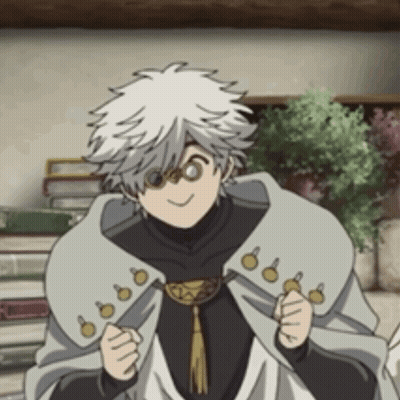 Cartoon Character With White Hair And Glasses In White Cape GIF