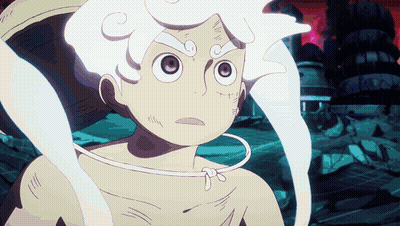 Cartoon Character With White Hair And Necklace GIF