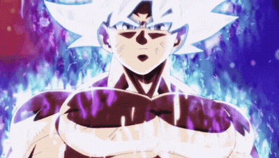 Cartoon Character With White Hair And Purple Glowing Arms GIF