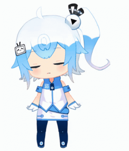 Cartoon Character With White Hair And Red Eyes GIF