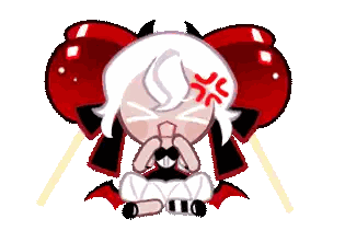 Cartoon Character With White Hair And Red Eyes Sitting Sticker
