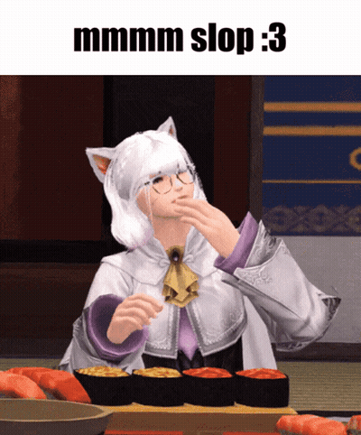 Cartoon Character With White Hair Eating Sushi GIF