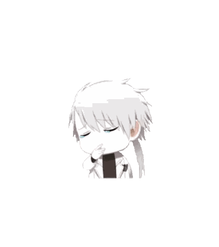 Cartoon Character With White Hair Ponytail Sticker