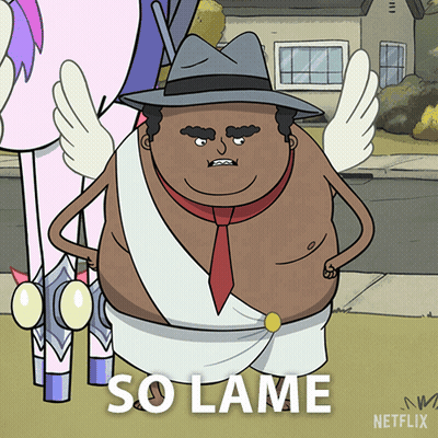 Cartoon Character With Wings And So Lame GIF