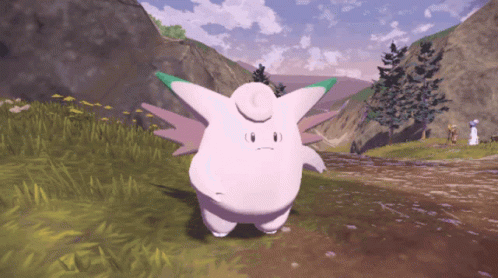 Cartoon Character With Wings In Grassy Field GIF