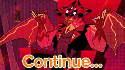 Cartoon Character With Wings Standing In Front Of Red Wall Continue GIF