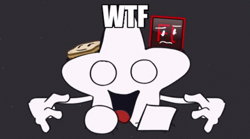 Cartoon Character With WTF On Top GIF