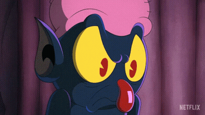 Cartoon Character With Yellow Eyes Red Nose And Netflix Logo GIF