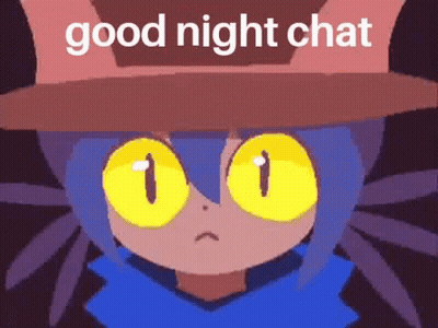 Cartoon Character With Yellow Eyes Saying Good Night Chat GIF