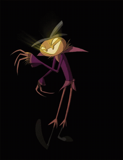 Cartoon Character With Yellow Face And Purple Body GIF