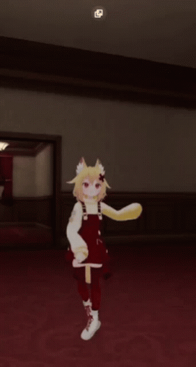 Cartoon Character With Yellow Furry Tail Dancing GIF
