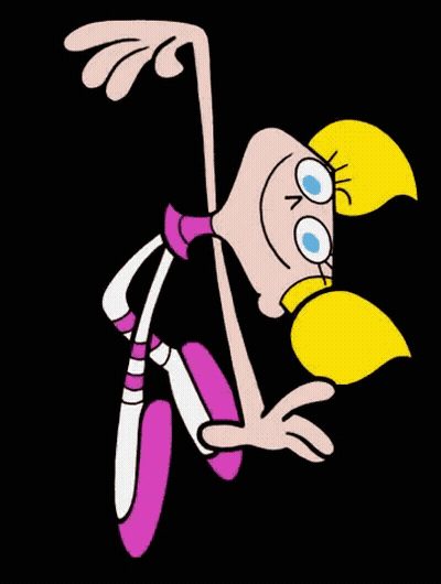 Cartoon Character With Yellow Hair and Blue Eyes Upside Down