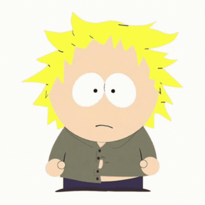 Cartoon Character With Yellow Hair And White Eyes In Green Shirt GIF