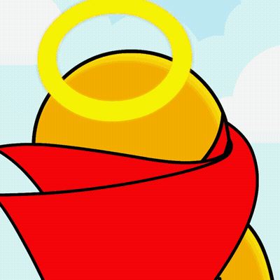 Cartoon Character With Yellow Halo GIF