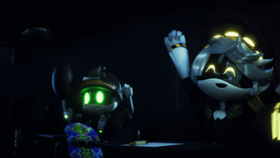 Cartoon Character With Yellow Light Next To Another GIF