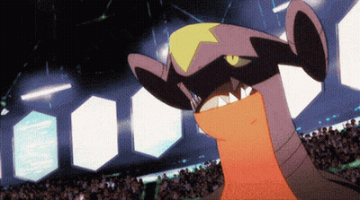 Cartoon Character With Yellow Star Facing Crowd GIF