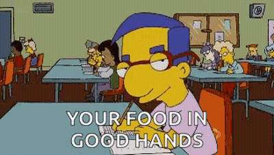 Cartoon Character With Your Food In Good Hands GIF