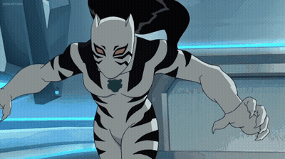 Cartoon Character With Zebra Print