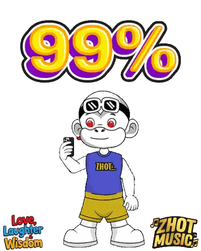 Cartoon Character With Zhout Shirt Sticker
