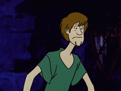 Personaje animado con 'Zoinks' encima GIF