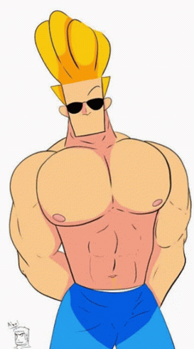 Cartoon Character Without Shirt And Sunglasses GIF