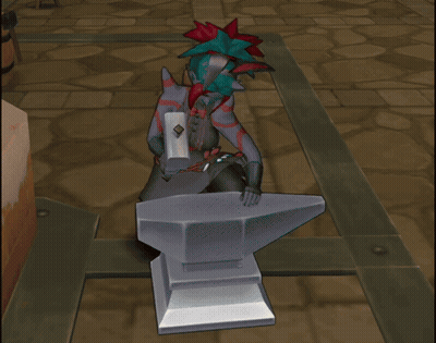 Cartoon Character Working On Anvil GIF