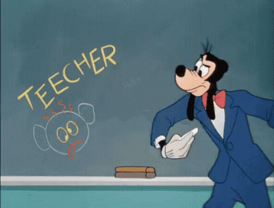 Cartoon Character Writing Teacher On Blackboard GIF