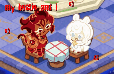 Cartoon Characters At Table 'My Bestie And I GIF