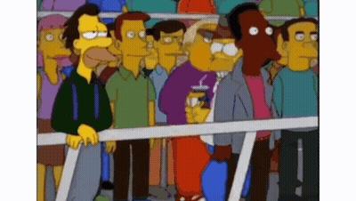 Cartoon Characters Behind Railing GIF