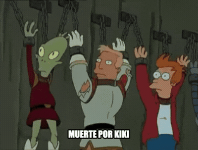 Cartoon Characters Chained to Wall Saying Muerte Por Kiki