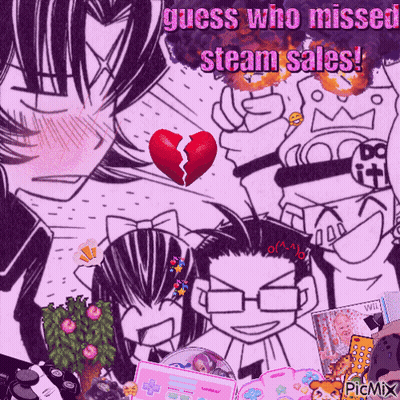 Cartoon Characters Collage Saying Guess Who Missed Steam Sales GIF