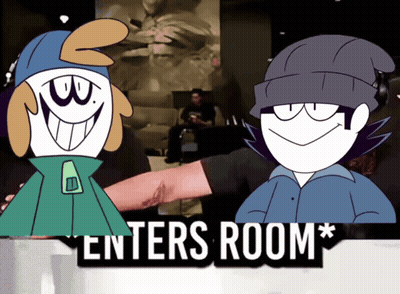 Cartoon Characters Entering Room GIF
