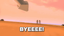 Cartoon Characters Escaping The Arrows Byeeee GIF